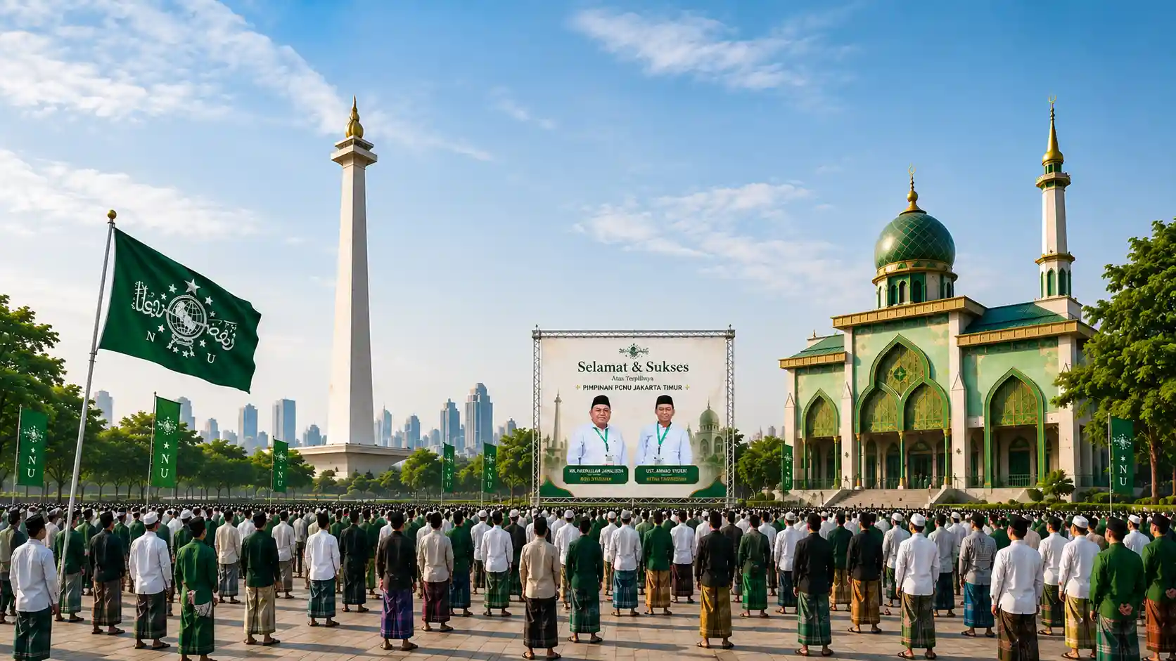 Kebersamaan pengurus dan warga PWNU Pengurus Wilayah Provinsi Sumatera Utara